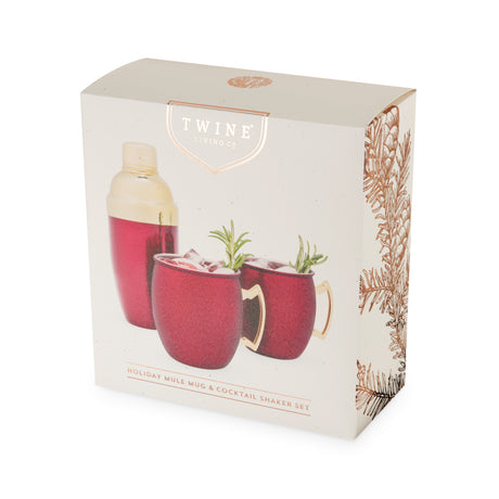 Moscow Mule Mug & Shaker Gift Set in Red