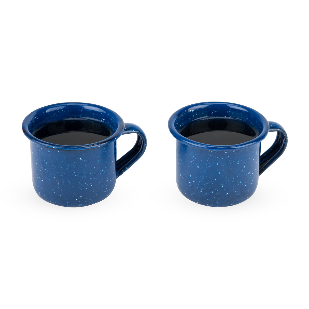 Enamel Shot Glasses in Blue, Set of 2