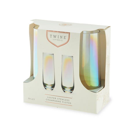 Luster Stemless Champagne Flutes, Set of 2