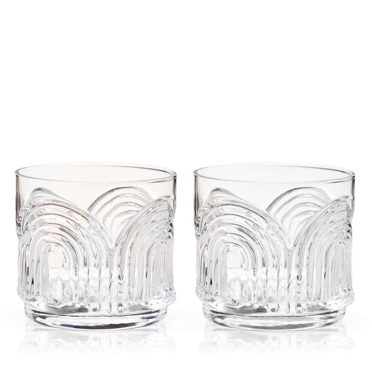 Deco Beau Crystal Lowball Tumblers, Set of 2