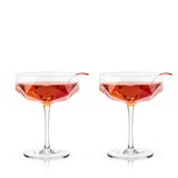 Seneca Crystal Faceted Coupes, Set of 2