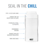 Stay-Chill Slim Can Cooler in Pearl White