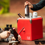 Vintage Metal Cooler in Red