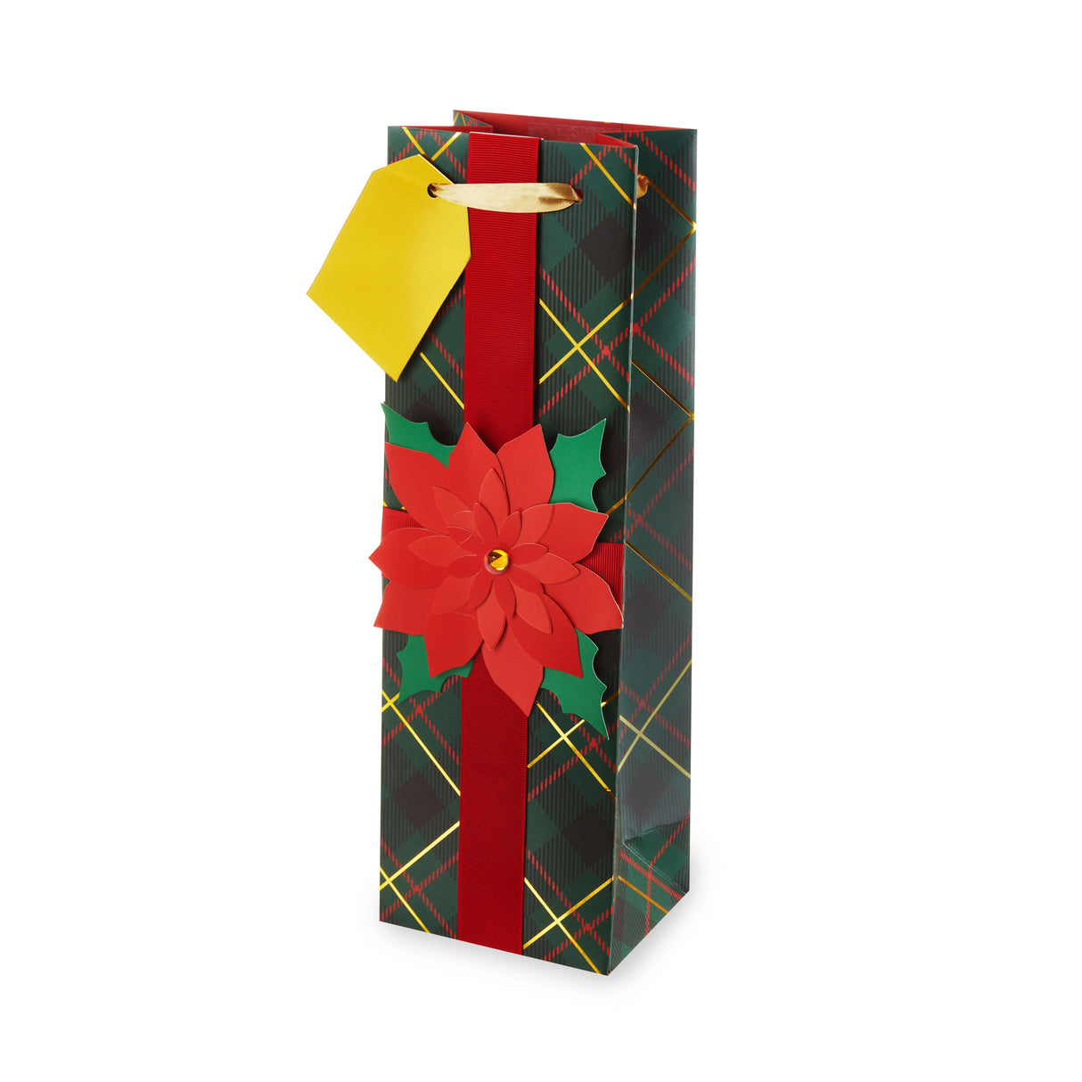 Poinsettia Single Bottle Wine Bag