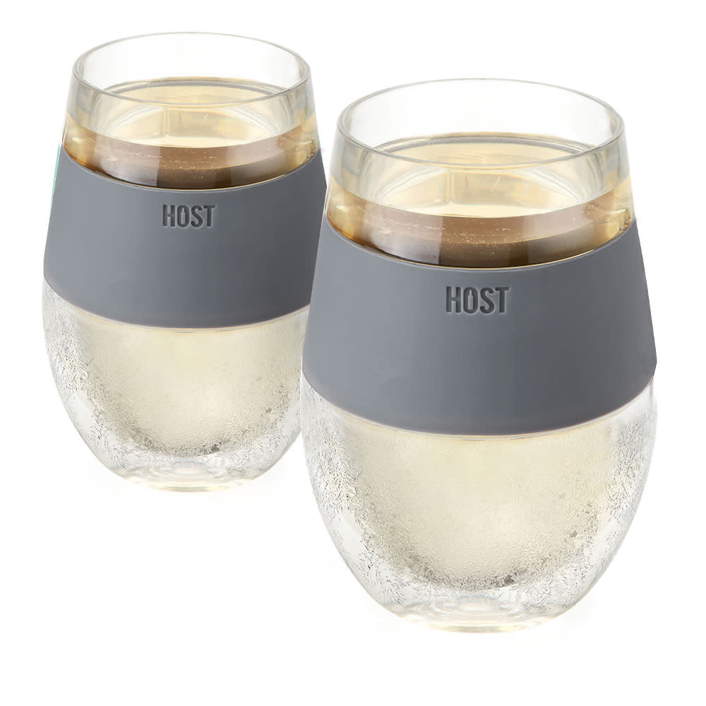 Wine FREEZE Cooling Cup in Gray, Set of 2