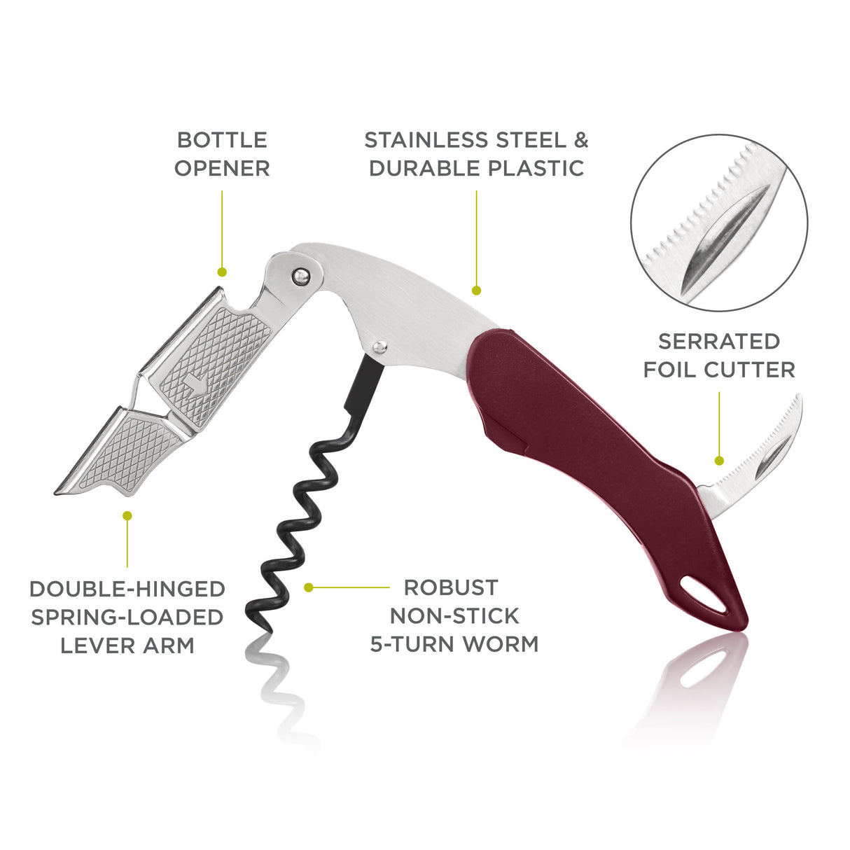 Sommelier Professional Corkscrew in Burgundy