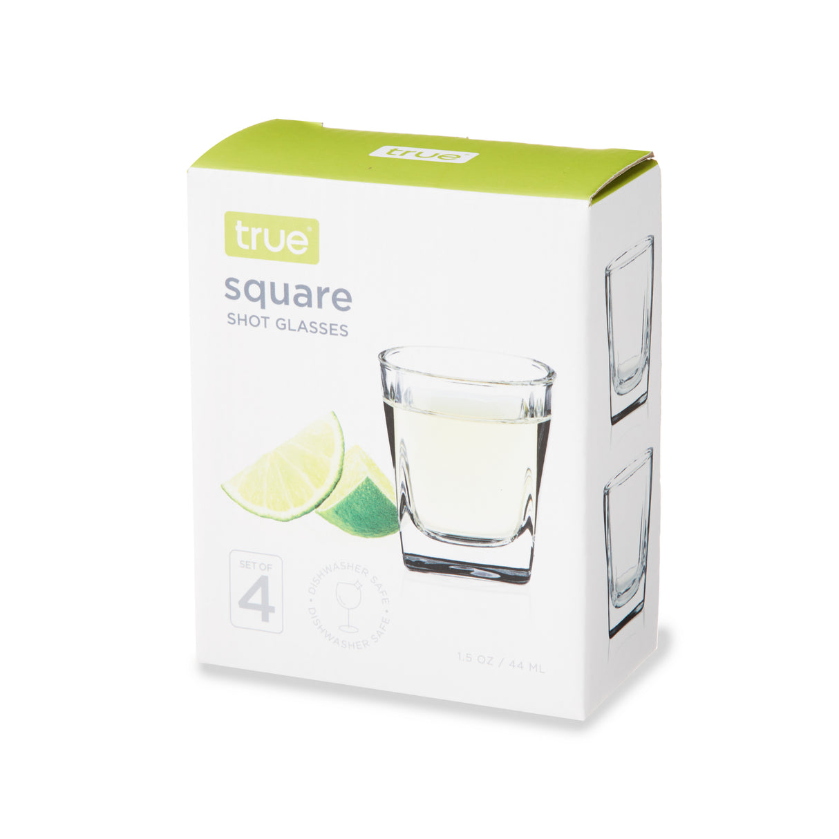 Square 1.5 oz Shot Glasses, Set of 4