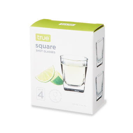 Square 1.5 oz Shot Glasses, Set of 4
