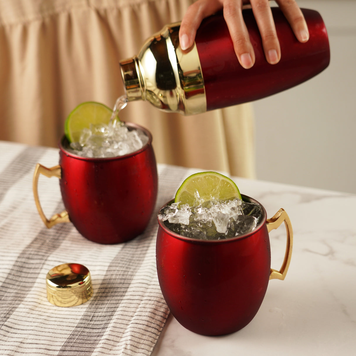 Moscow Mule Mug & Shaker Gift Set in Red