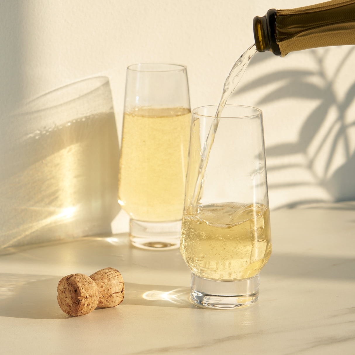 Raye Crystal Weighted Stemless Champagne Flutes, Set of 2