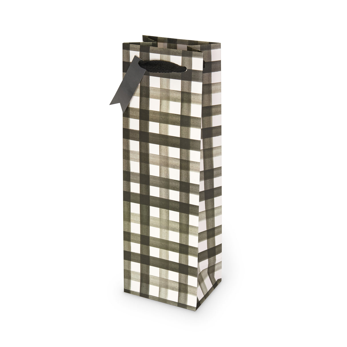 Buffalo Check Single Bottle Wine Bag