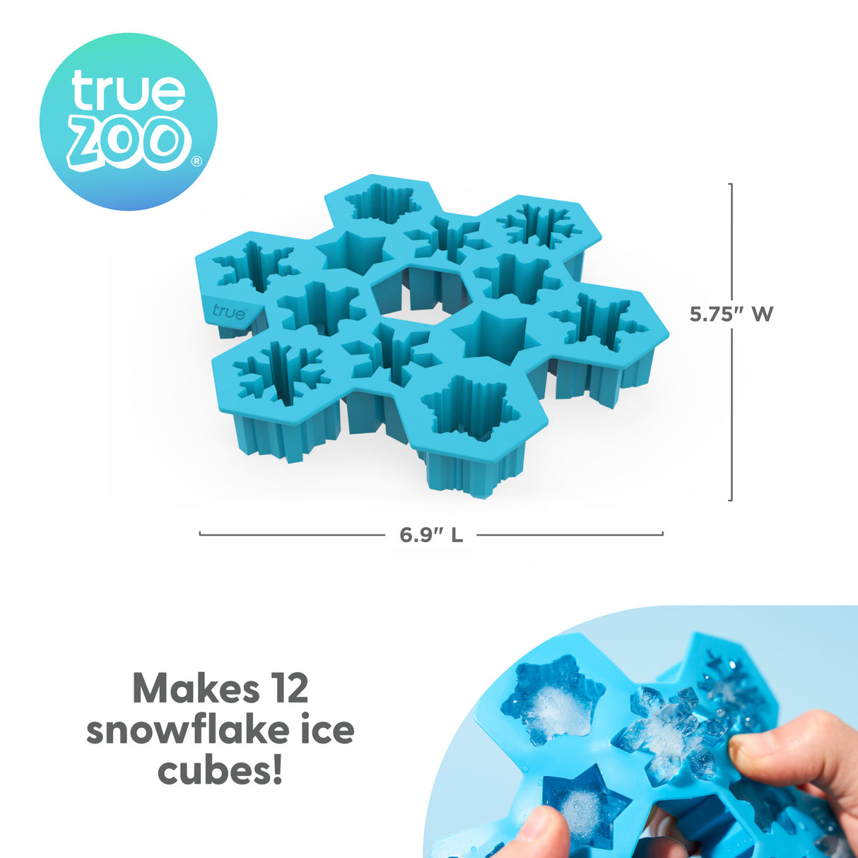 TrueZoo Snowflake Silicone Ice Cube Tray