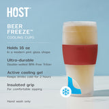 Beer FREEZE Cooling Cup in Crimson Red, Set of 2