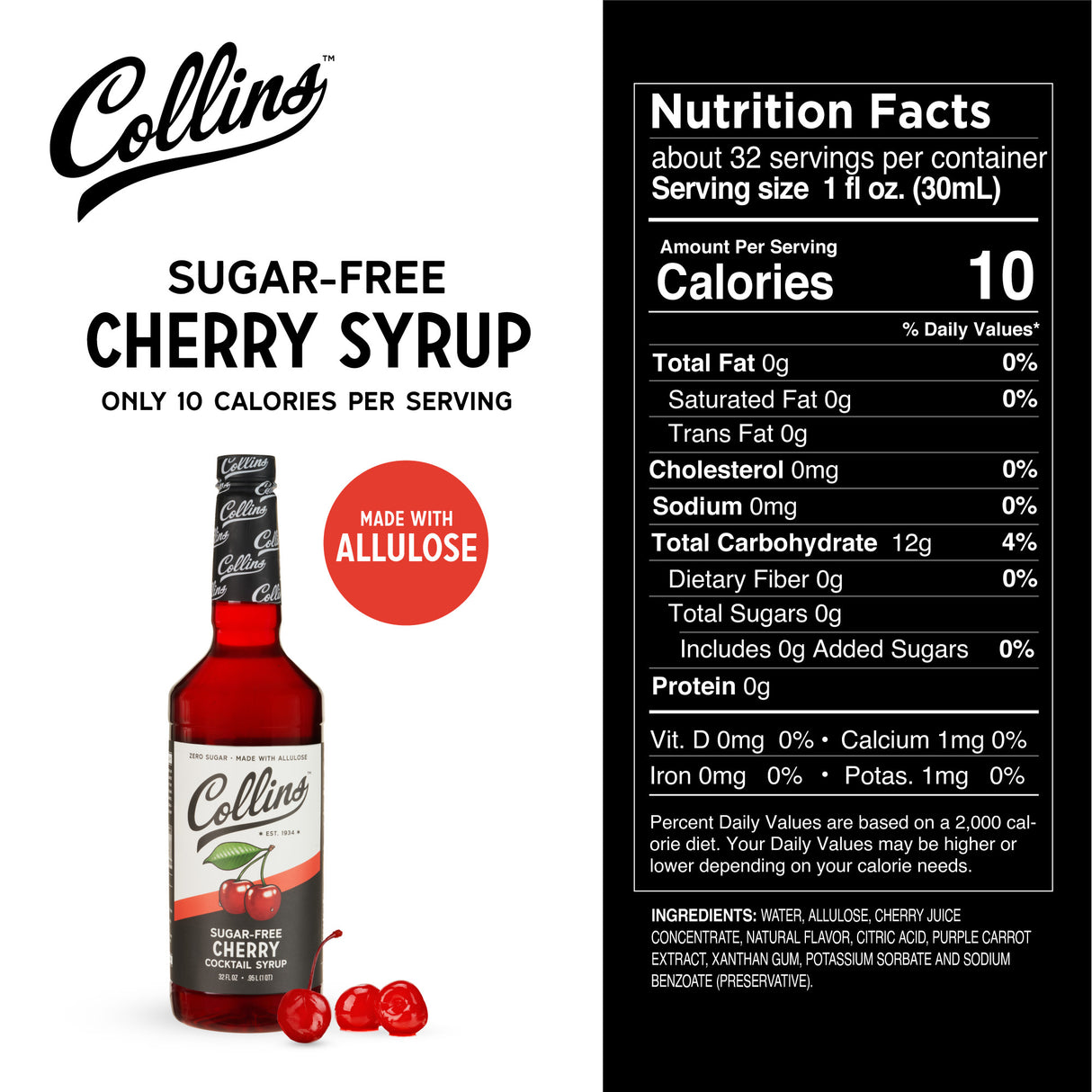 Sugar-Free Cherry Syrup, 32 oz