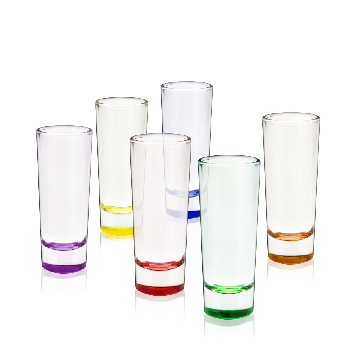 Shooter 2 oz Shot Glasses in Assorted Colors, Set of 6