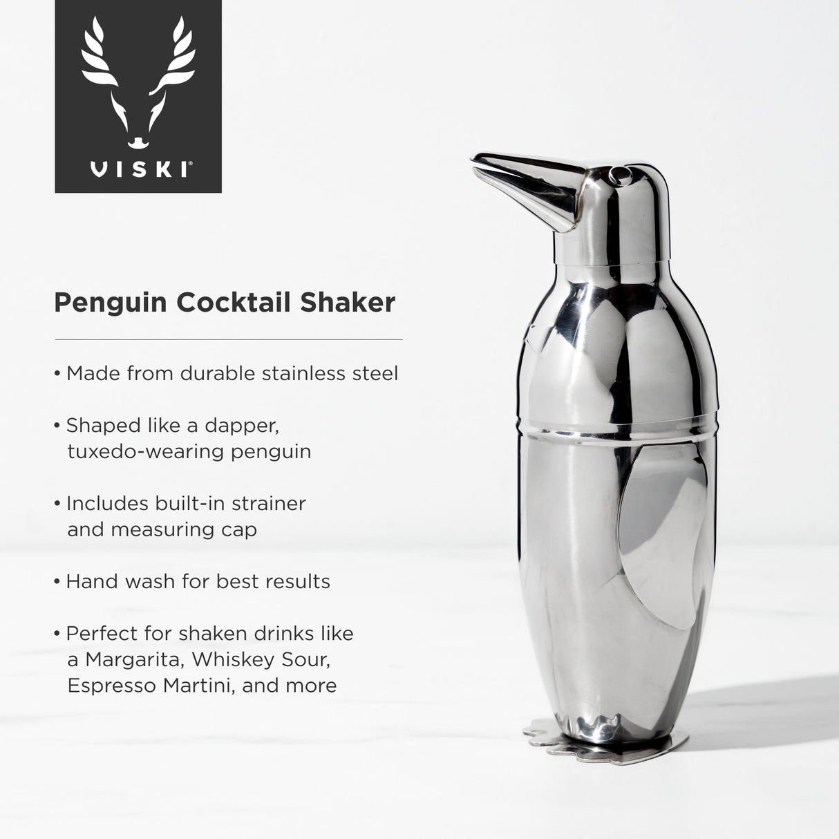 Irving Penguin Cocktail Shaker in Stainless Steel