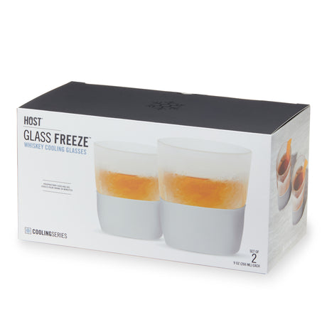 Glass FREEZE Whiskey Cooling Cup in Gray, Set of 2