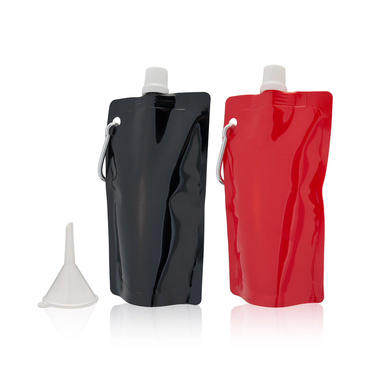 Smuggle 6 oz Collapsible Flasks in Red & Black, Set of 2