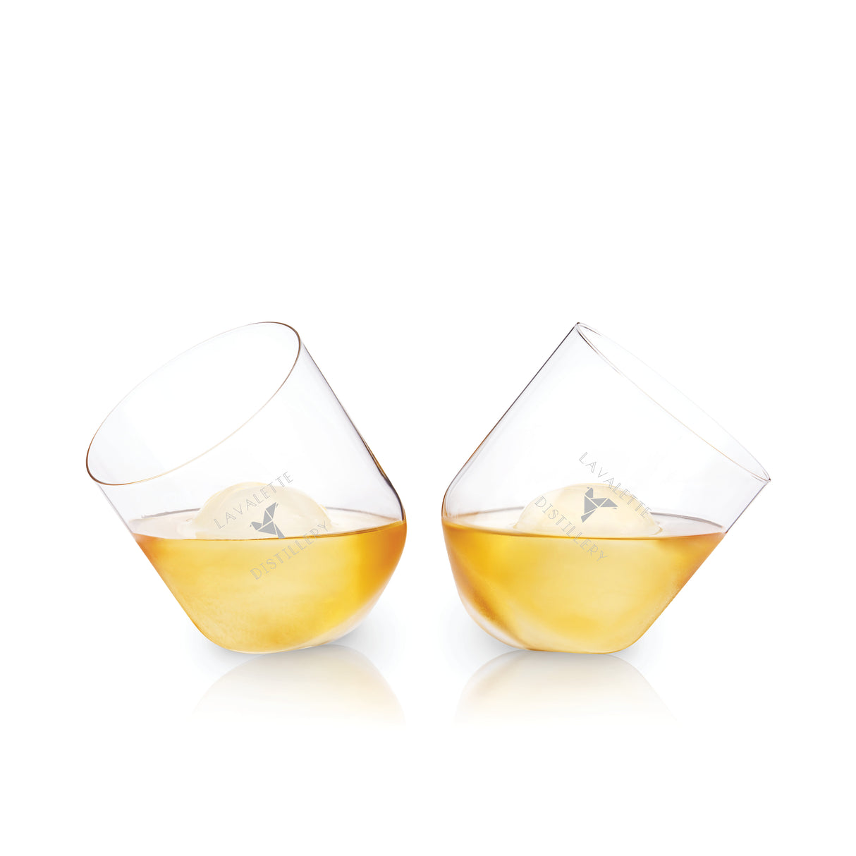 Rolling Crystal Whiskey Tumblers, Set of 2