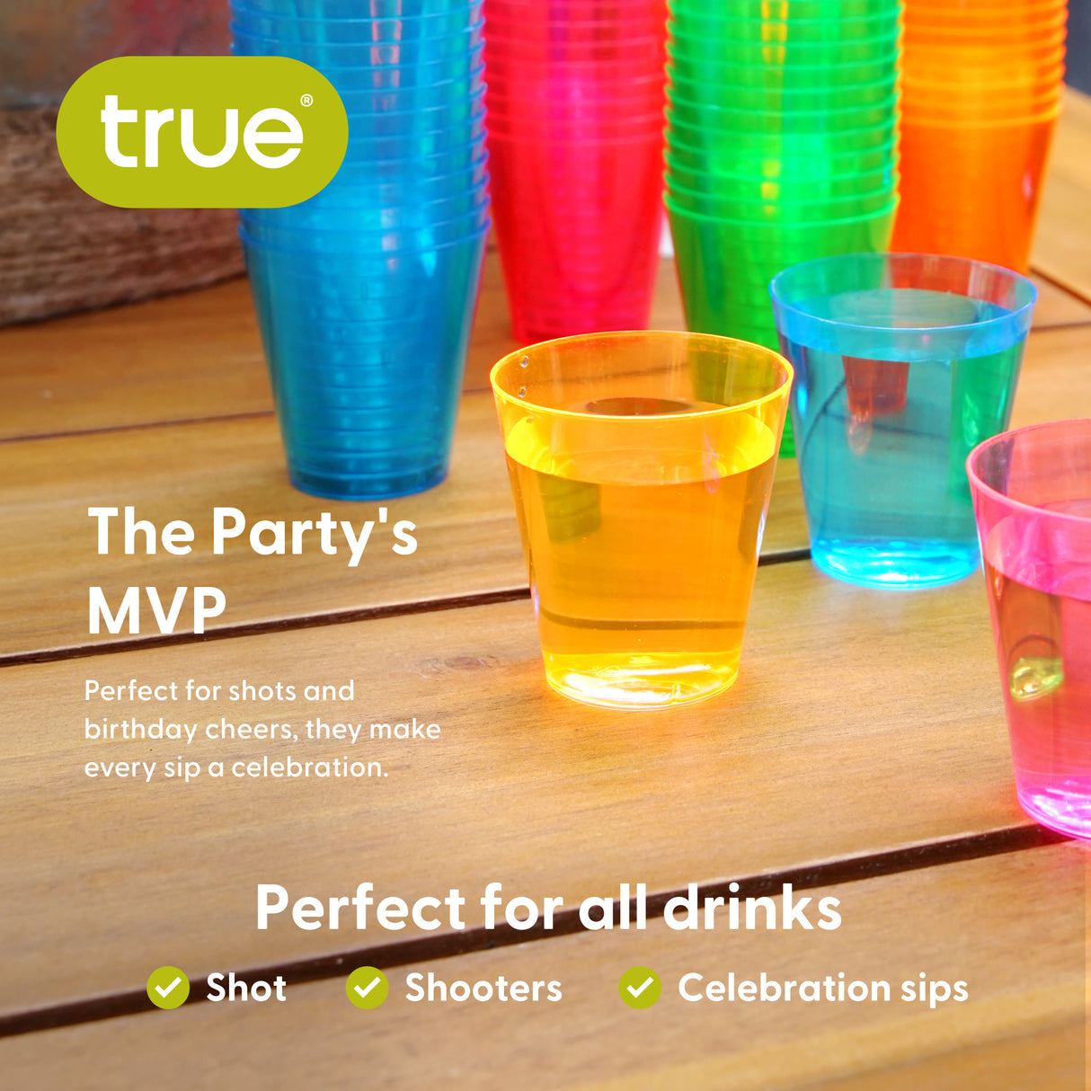 Party 2 oz Plastic Shot Glasses in Assorted Neon, 60ct