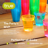Party 2 oz Plastic Shot Glasses in Assorted Neon, 60ct