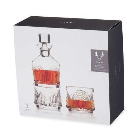 Deco Beau 3-Piece Crystal Stacking Decanter