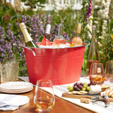 Big Red Galvanized Metal Beverage Tub