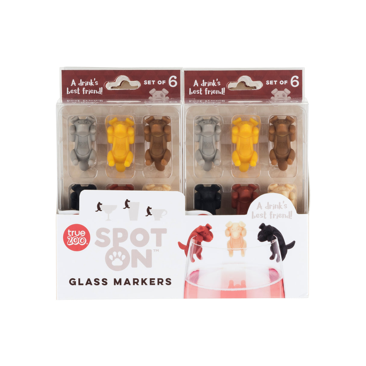 TrueZoo Spot On Dog Silicone Drink Marker, Set of 6, CDU 12ct