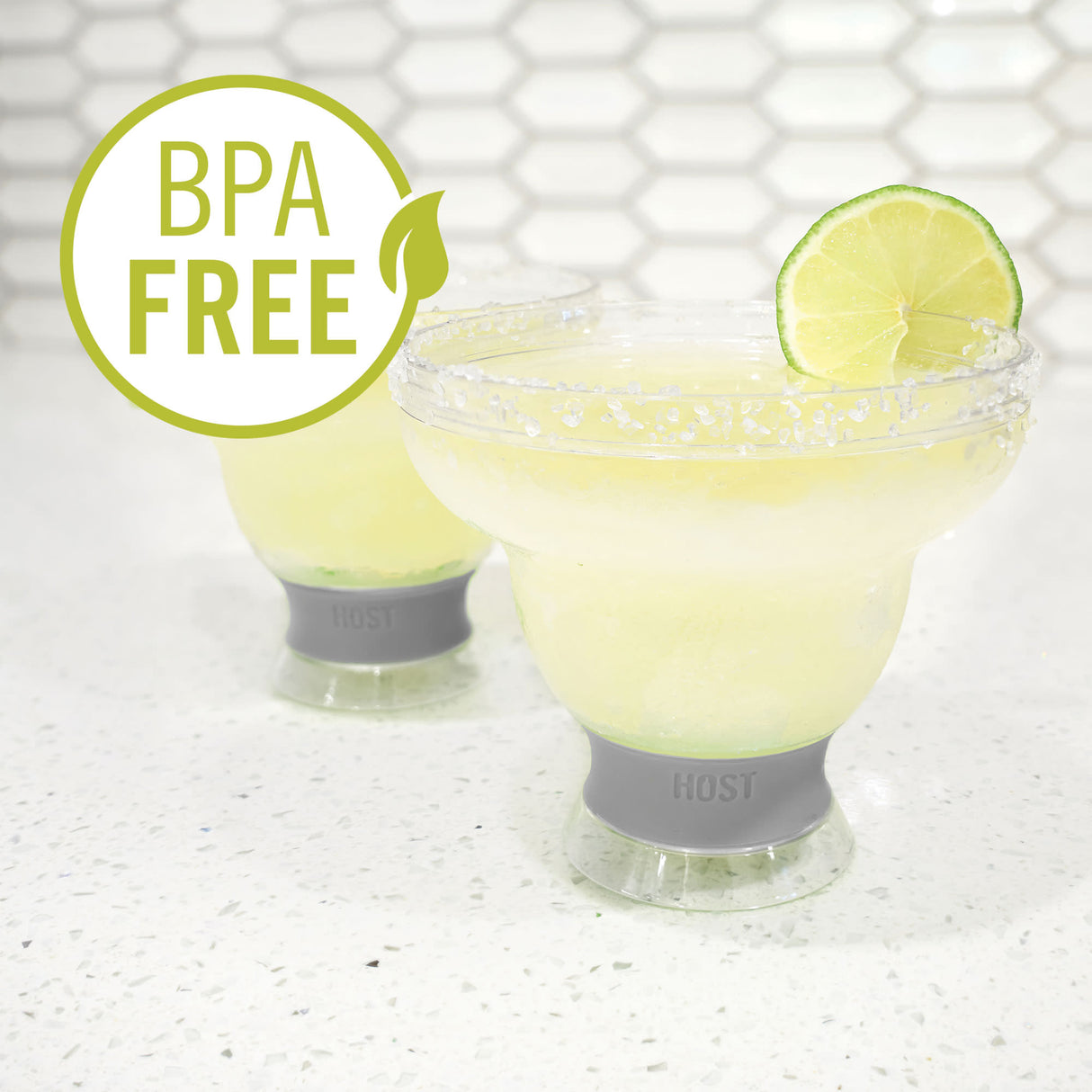 Margarita FREEZE Cooling Cup in Green, Set of 2