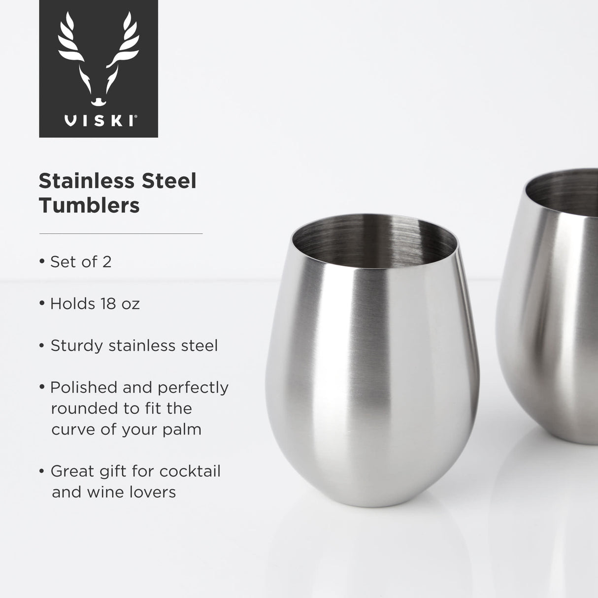 Harrison Wine Tumblers in Stainless Steel