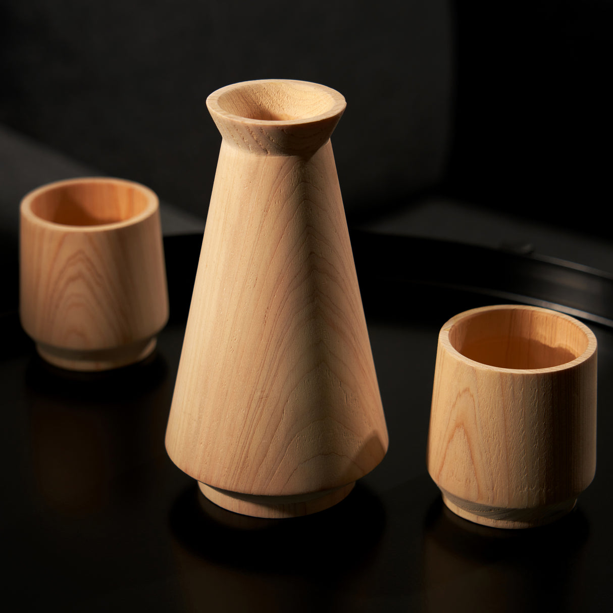 3-Piece Hinoki Cypress Sake Set