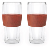 Beer FREEZE Cooling Cup in Wood, Set of 2