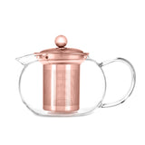 Candace Glass Teapot & Infuser in Rose Gold