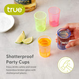 Party HotShots 1.5 oz Plastic Shot Glasses in Assorted Colors, Set of 8