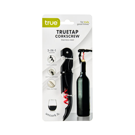 Truetap Waiter's Corkscrew in Matte Black & Red