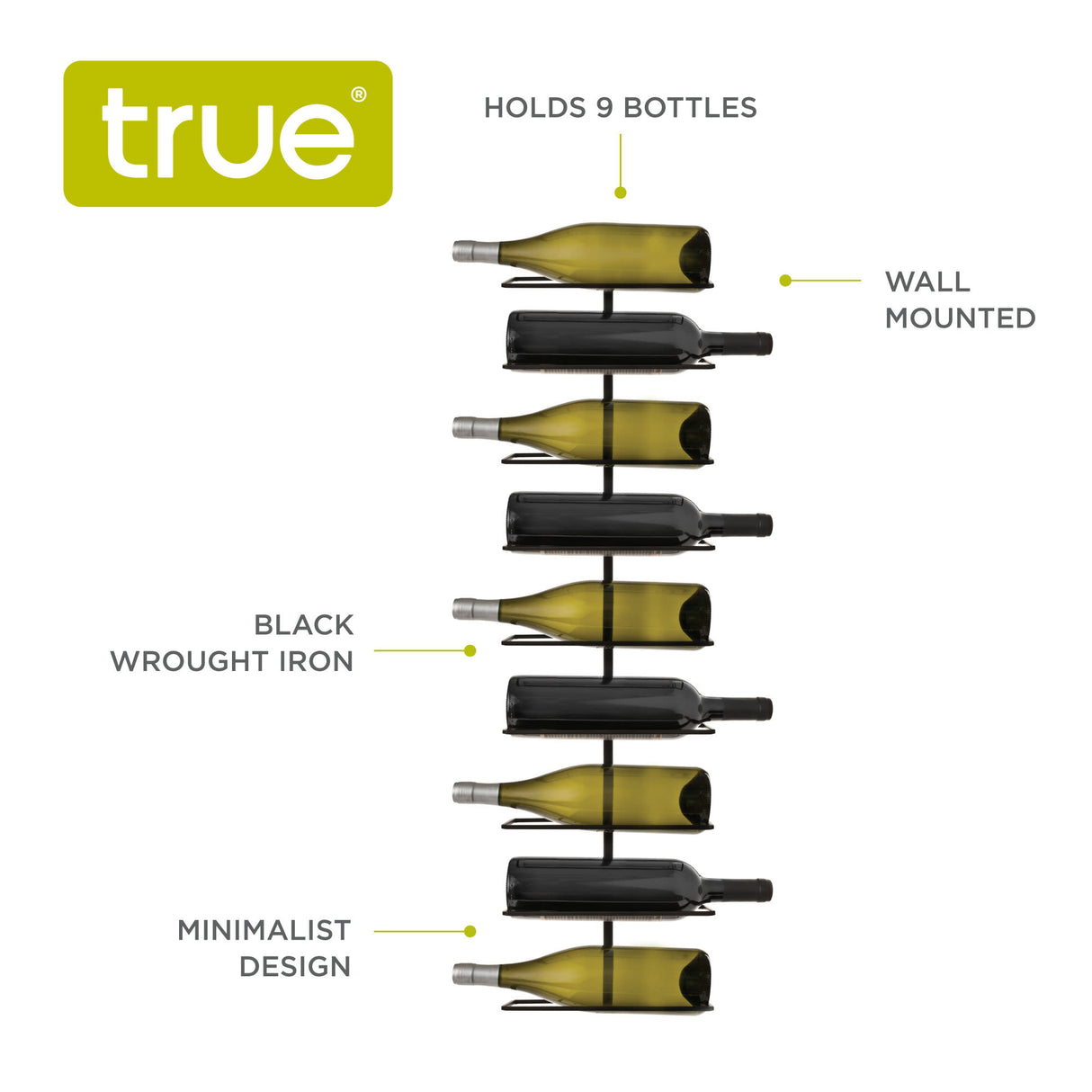 Align Wall-Mounted 9-Bottle Wine Rack