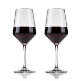 Raye Crystal Angled Bordeaux Glasses, Set of 2
