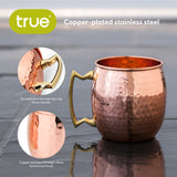 Moscow Mule 16 oz Hammered Copper Plated Mug