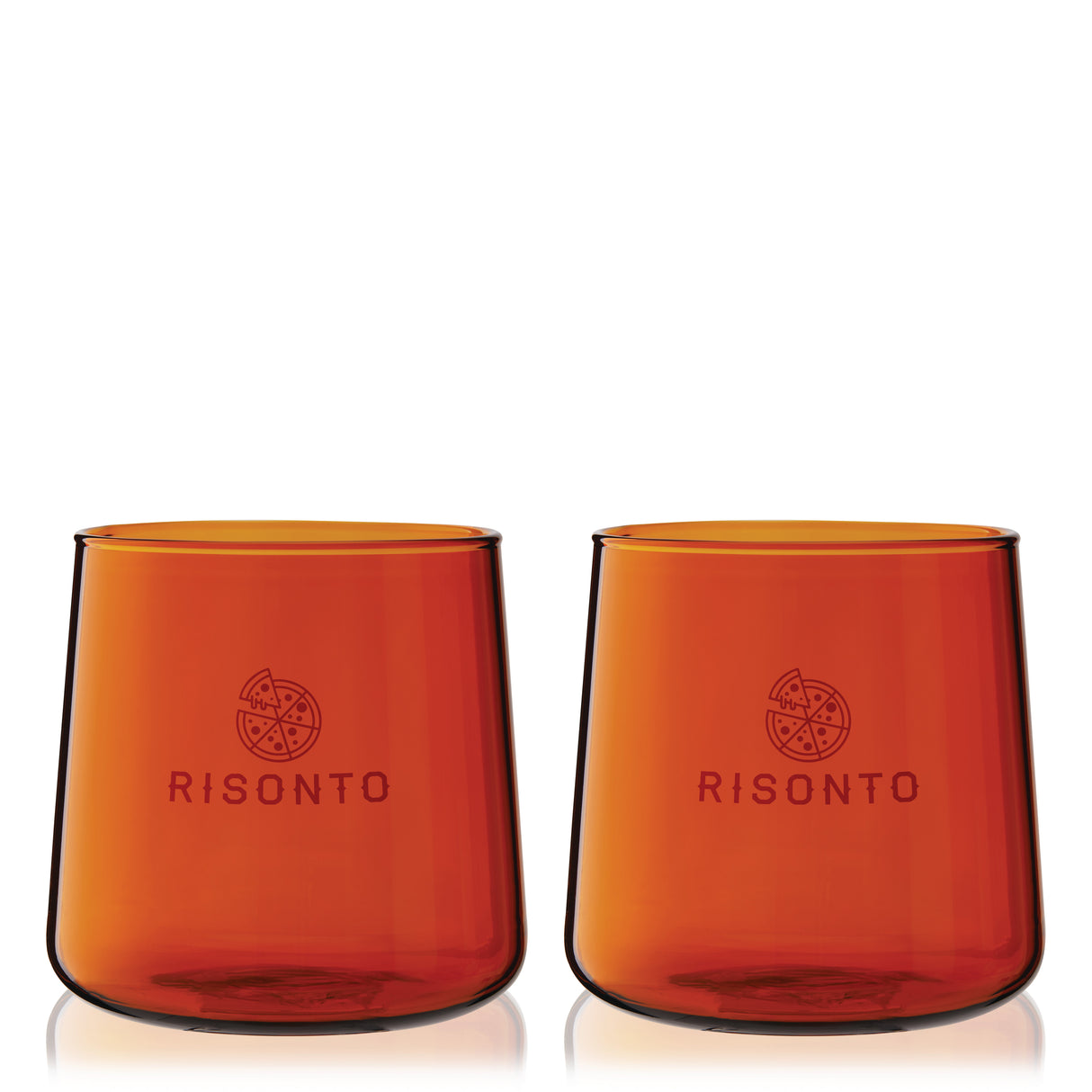 Aurora Cocktail Tumblers in Amber, Set of 2