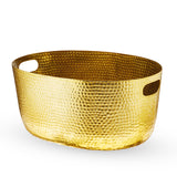 Hammered Metal Tub in Gold