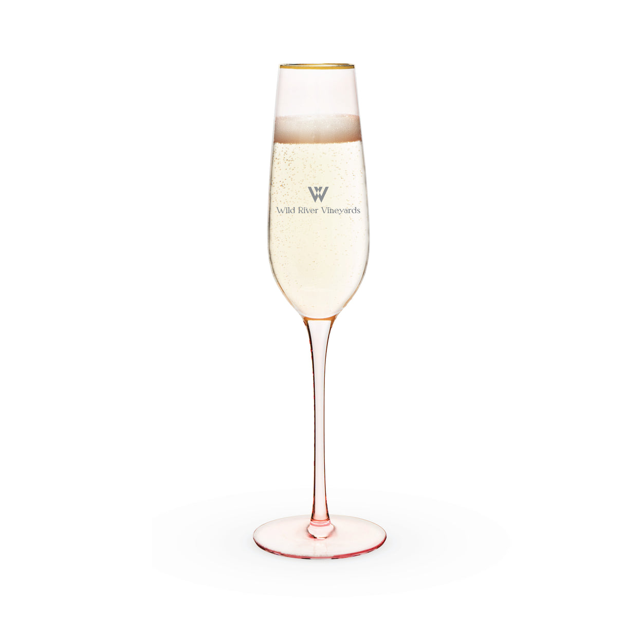 Rose Crystal Champagne Flutes, Set of 2