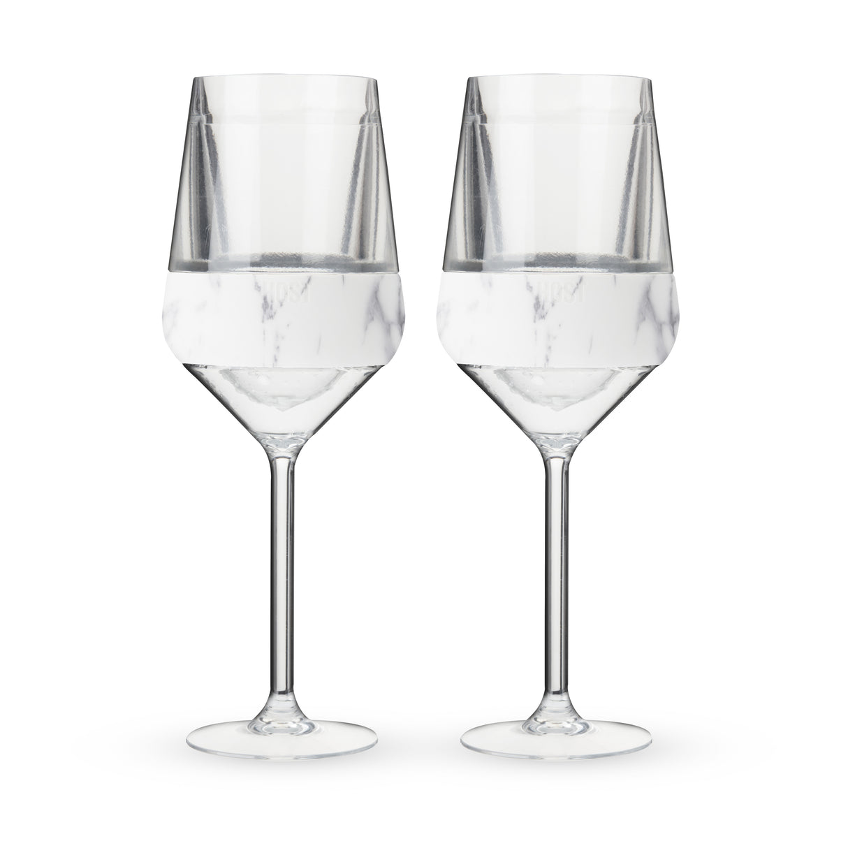 Stemmed Wine FREEZE Cooling Cup in Marble, Set of 2