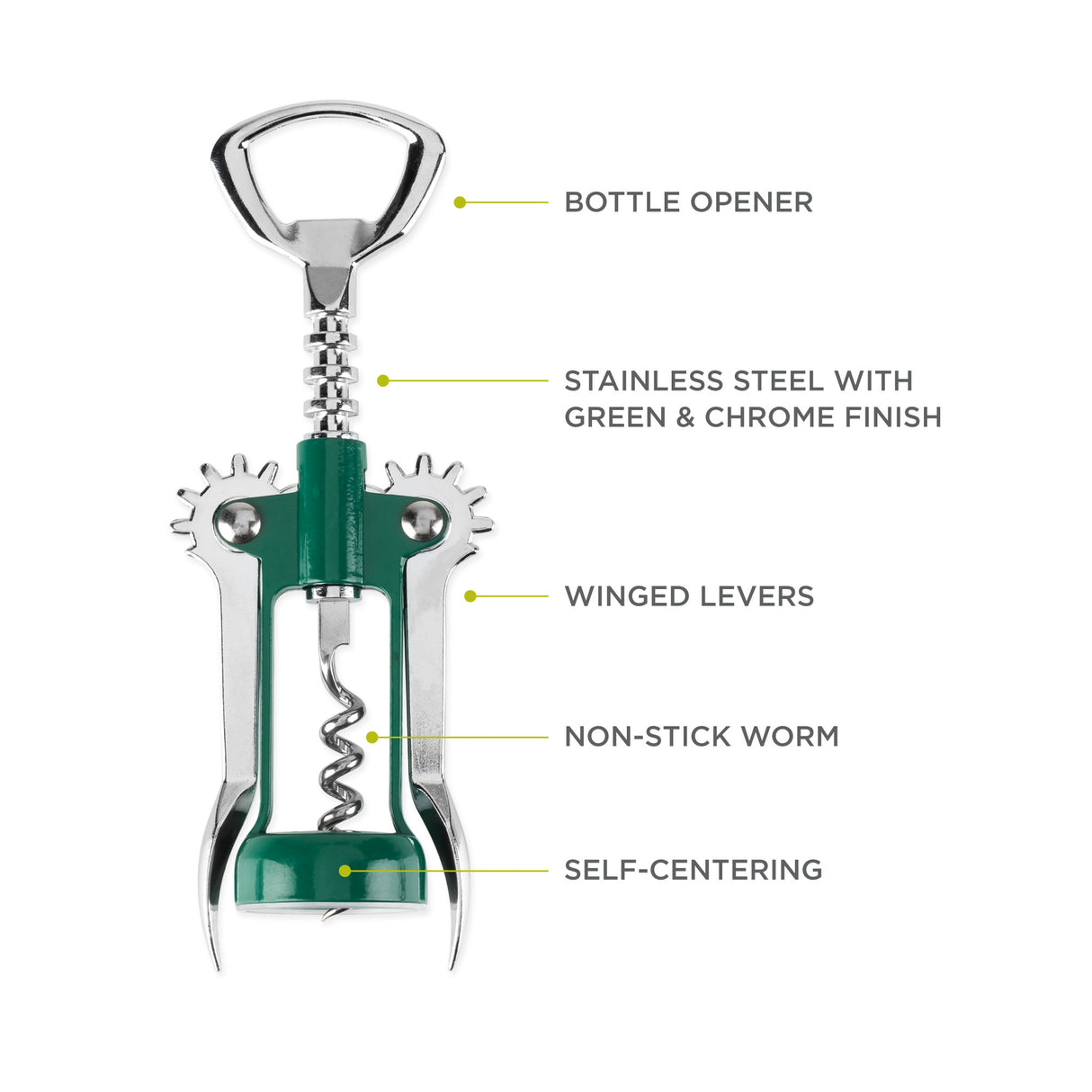 Soar Winged Corkscrew in Green