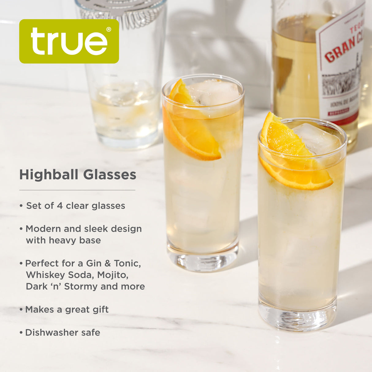 Highball 11 oz Cocktail Glasses, Set of 4