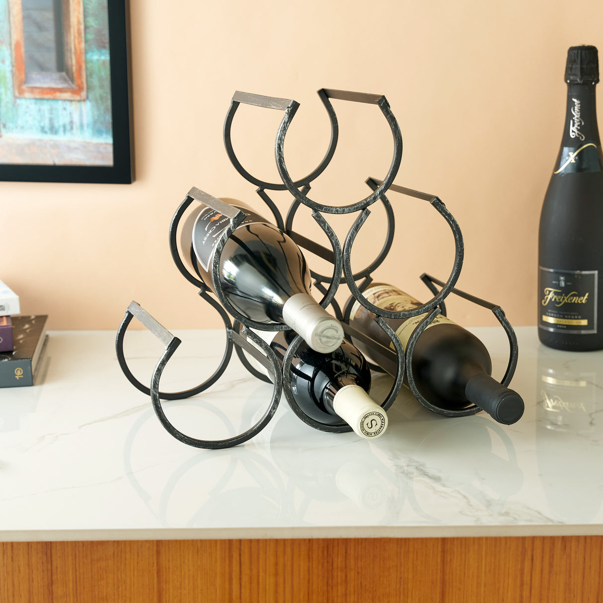 Wine Shrine 6-Bottle Metal Wine Rack