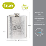 Trueflask 6 oz Stainless Steel Liquid Courage Flask