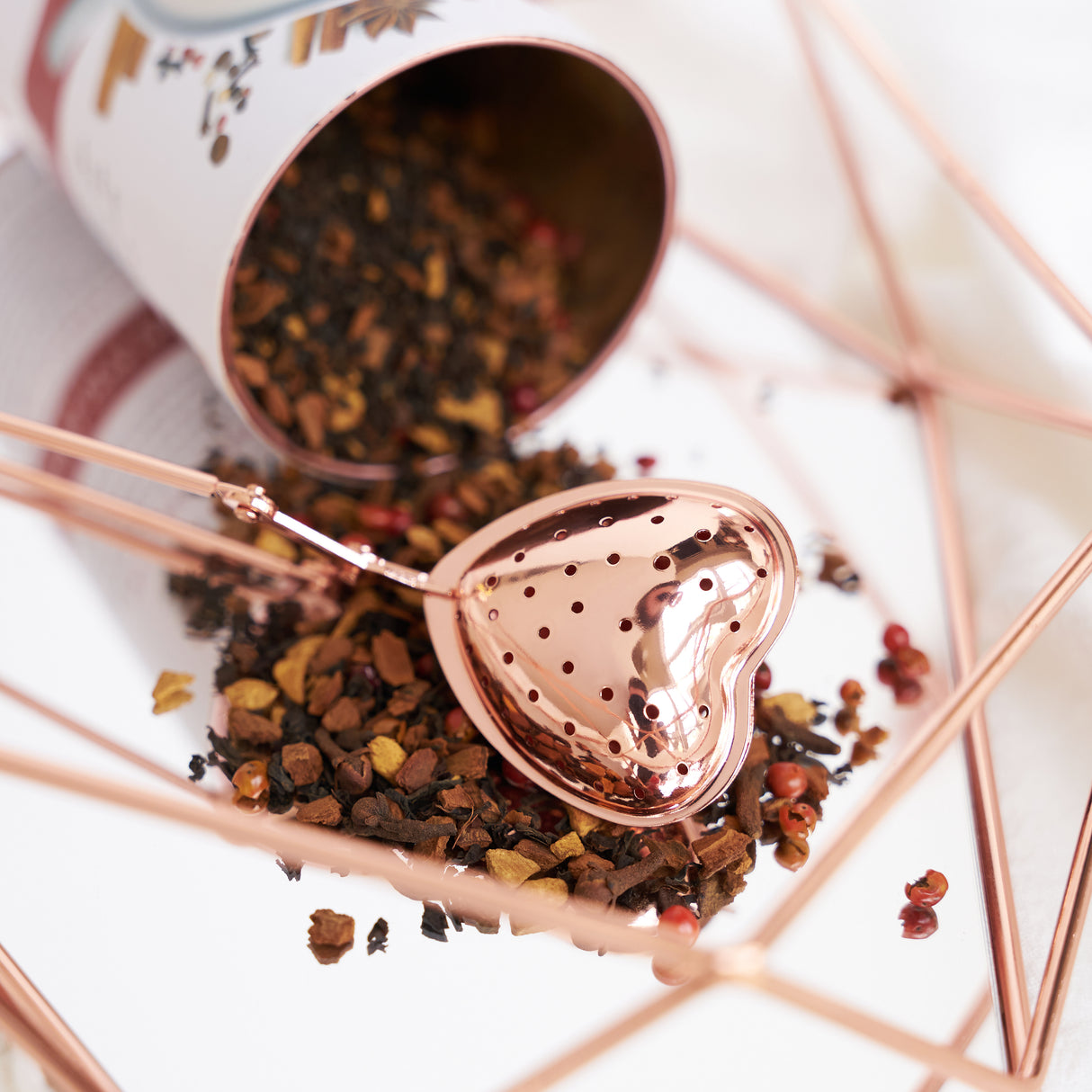 Heart Tea Infuser in Rose Gold