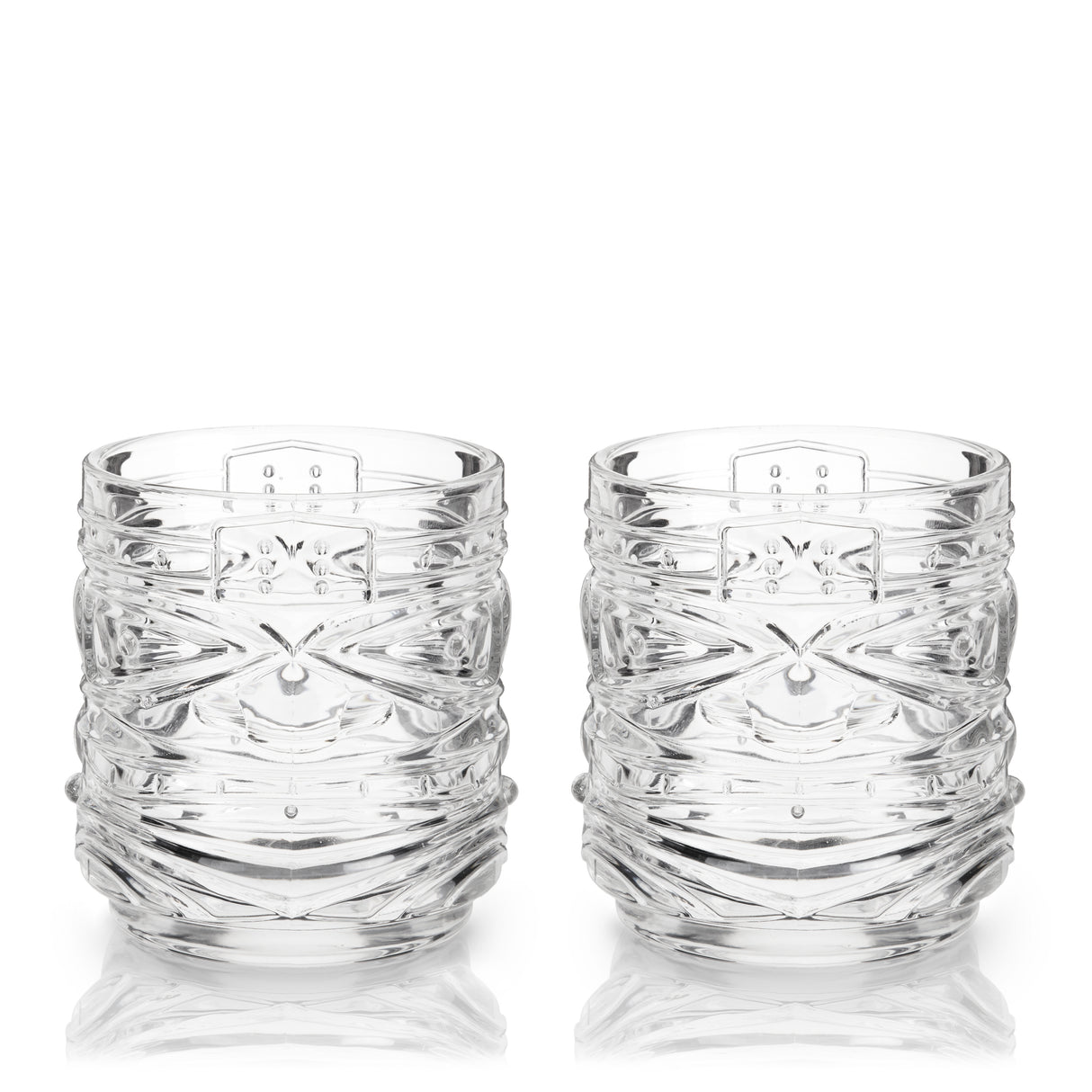 Pacific Crystal Tiki DOF Tumblers, Set of 2