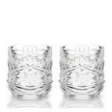 Pacific Crystal Tiki DOF Tumblers, Set of 2