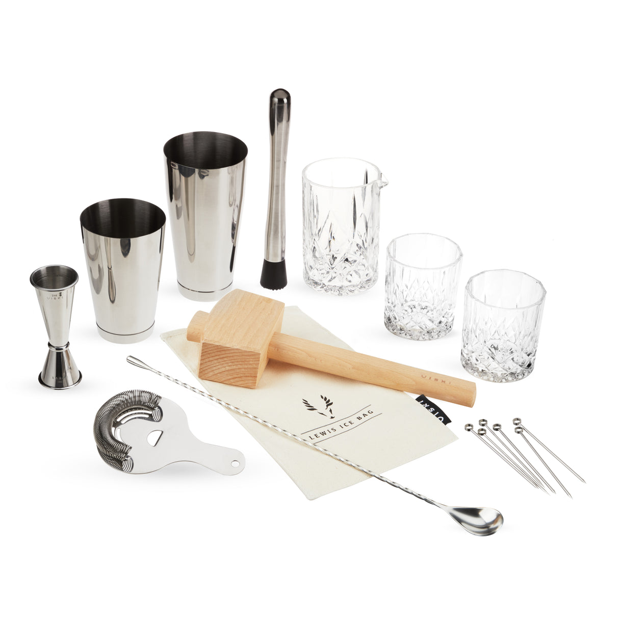 17-Piece Barware Set in Stainless Steel